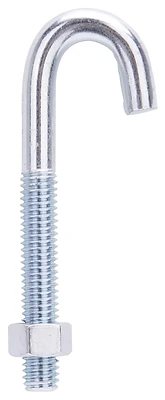 Lr321 Zinc Steel J-bolt 3/8 X 3-3/4 In With Nut, Pack Of 10