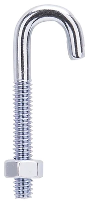 Lr319 J-bolt 1/4 X 2-5/16 In, Zinc Steel, 6-pack, 100 Lbs Load Limit
