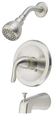 Single Handle Tub And Shower Faucet, Model Tq-f1214517np, Satin Nickel Finish