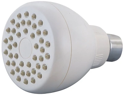 Fixed Mount Plastic Showerhead With Rubber Tips, White - Model B11041wh
