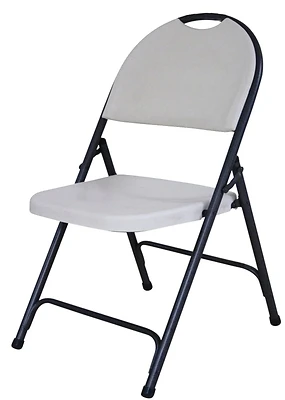 Simple Spaces CHR-001P Folding Chair, Steel Frame, Gray, 17-3/4 x 21-3/4 In