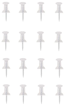 ProSource PH-122262-PS Clear Push Pins, 23mm, Plastic, 16-Piece
