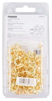 Solid Brass Rust-resistant Decorative Cup Hook 0.75 Inch