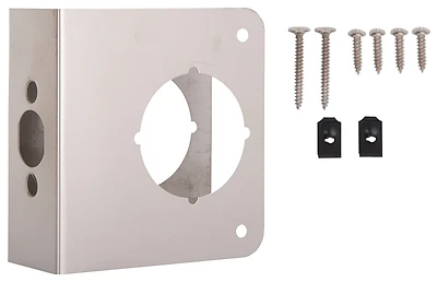 ProSource HSH-046SBN-PS Door Reinforcer, Satin Nickel, 4-1/4 x 4-1/2 In