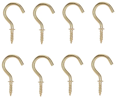 Prosource PH-122314-PS Solid Brass Cup Hook, 7/8 In.
