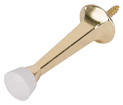 3 Inch Rigid Baseboard Door Stop In Polished Brass - Model Cl-208p-pb-ps