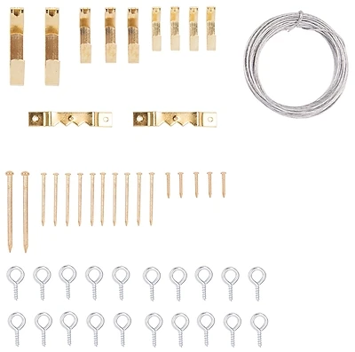 Prosource PH-82109-PS Picture Hanging Kit, Brass, 39-Piece
