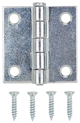 2 X 2 Inch Full Mortise Square Corner Utility Hinge - Steel, Zinc Plated