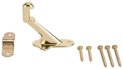 Heavy Duty Handrail Bracket, 3 In. Die-cast Zinc, Polished Brass Finish