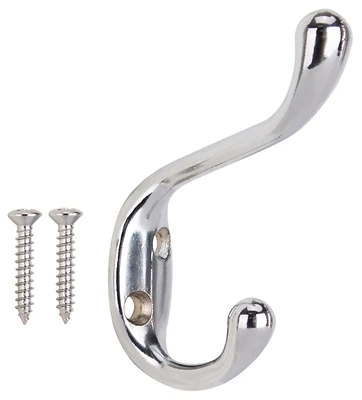 Heavy Duty Coat And Hat Hook, Chrome Plated, Die Cast Zinc, Model H6271007ch-ps