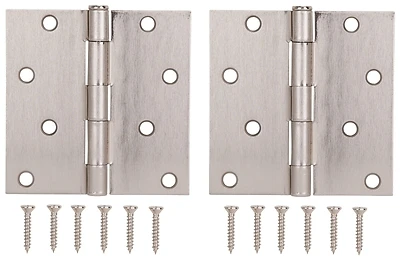 2788073 4x4 Inch Satin Nickel Door Hinge - Thick Leaf Steel