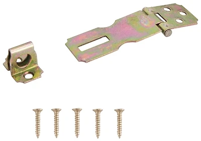 Light Duty Safety Hasp, 2-1/2 In L X 1 In W, Steel, Satin Brass