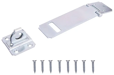 4-1/2 Inch Adjustable Loose Staple Safety Hasp, Zinc Plated Steel