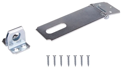 4-1/2 Inch Double Hinge Safety Hasp - Steel, Zinc Plated, Model Lr138-bc3l-ps