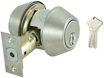Double Cylinder Deadbolt Grade 2 Satin Finish With 2 Keys And Sc1 Keyway
