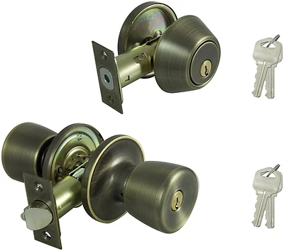 6998363 Combo Entry And Deadbolt Lockset Anti Brass Finish