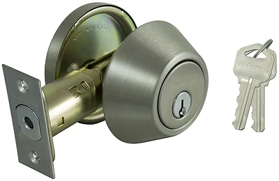 Prosource DBP1V-PS Single Cylinder 6-Way Satin Deadbolt, 2-3/8 to 2-3/4 In