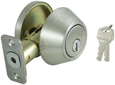 Prosource D261-RU5V Single-Cylinder Deadbolt, Stainless Steel, 3 Pack