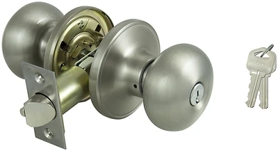 Prosource Entry Series Satin Nickel Knobset With Adjustable Latch Bolt