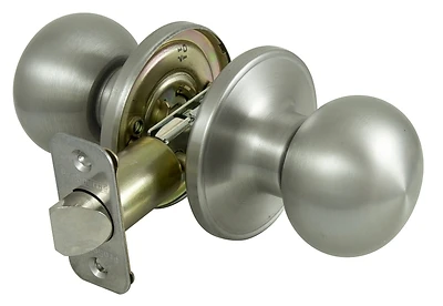 T9630bra4v Stainless Steel Knob Passage Ball Lockset, Adjustable Backset