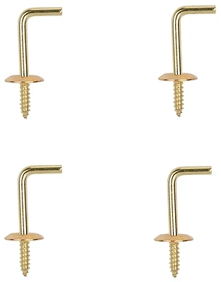 Solid Brass Shoulder Hook 3/4 Inch - Set Of 4 Rust-resistant Hooks