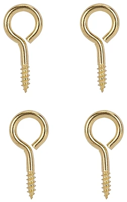 Large Screw Eye, Brass, 13/32" Dia. X 1-3/8" L, Rust-resistant