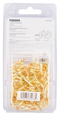 ProSource LR-392-PS Brass Cup Hook, 1 In., Rust-Resistant