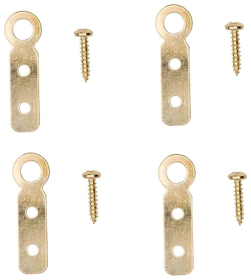 Prosource PH-122227-PS Large Flat D-Ring Picture Hanger, Steel, Polished Brass