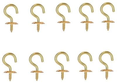 Solid Brass Cup Hook 5/8 Inch Rust-resistant Decorative Hardware