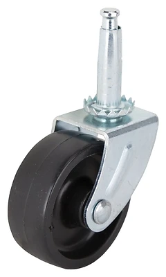 Jc-b22-ps 2 Inch Swivel Caster With Zinc Plated Stem And Black Wheel