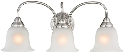 3-light Alabaster & Brushed Nickel Vanity Light Fixture