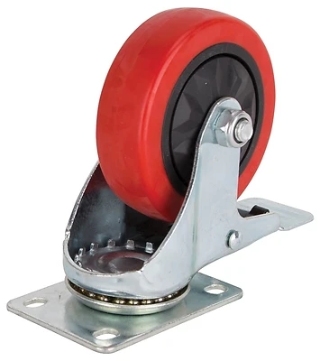 4 Inch Swivel Caster With Brake, Polyurethane Wheel, Model Jc-387-g