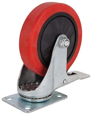 5 Inch Swivel Caster With Brake, Model Jc-388-g, Polyurethane Wheel