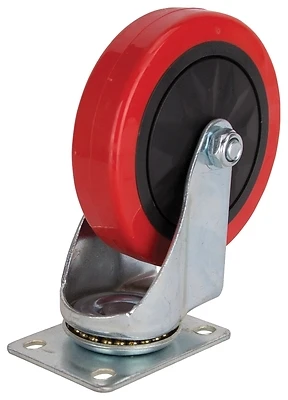 5 Inch Swivel Plate Polyurethane Caster With Double Ball Bearing - Model Jc-385-g
