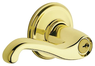 Schlage Flair F51A FLA 605 Entry Lever Lockset, Bright Brass