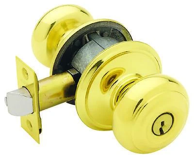 F51a Geo605ka4 Georgian Entry Knob Lock Set K4 Bright Brass - Pack Of 4