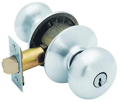 Schlage Plymouth Entry K4 Knob Lockset In Satin Chrome - Model F51a Nply626ka4