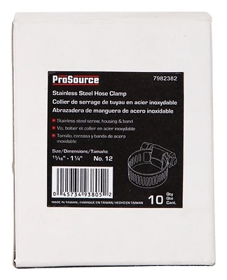 ProSource HCRSS12 Stainless Steel Hose Clamp #12, 11/16–1-1/4 In.