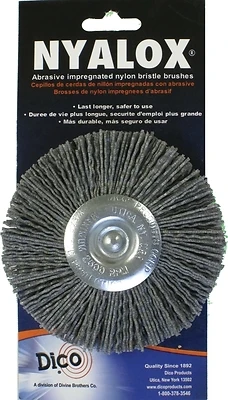 Dico 541-772-4 Nyalox 4 In. Extra Coarse Mounted Wire Brush, 1/4 In. Shank