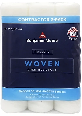 Benjamin Moore Woven Paint Roller Cover, 3/8 In. Nap, 9 In., 3-Pack