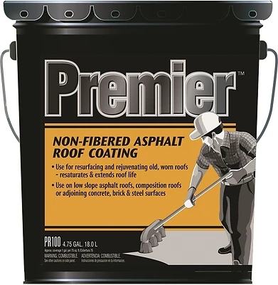 Premier 5 Gallon Non-fibered Asphalt Roof Coating For Flat Roofs