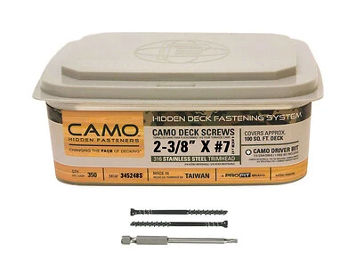 #7 X 2-3/8 In. Stainless Steel Trim Head Deck Screws 350 Ct. Box