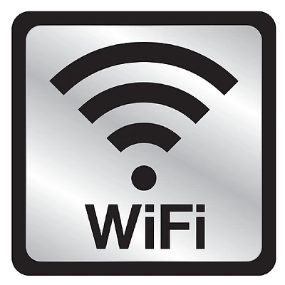 Hy-Ko 497 WiFi Symbol Sign, Self-Adhesive Plaque, 4.5 In. x 4.5 In.