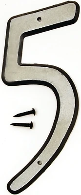 Hy-Ko 30605 House Number Five, 4 In. Reflective Plastic, Black/White