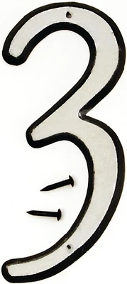 Hy-Ko 30603 House Number 3, 4 In. Reflective Plastic, Black/White