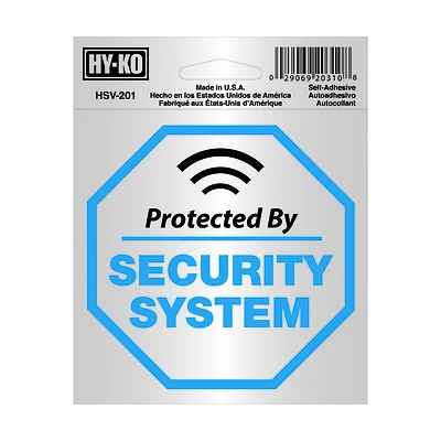 Hy-Ko HSV-201 Security System Sign, Vinyl, 4x4 In.
