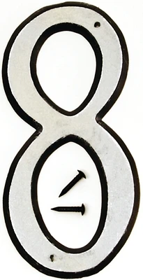 Hy-Ko 30608 House Number 8, 4 In, Black/White Reflective Plastic