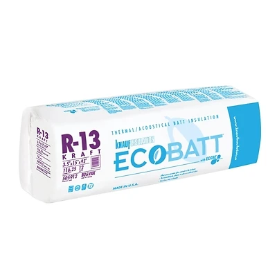 Knauf R-13 Kraft Faced Fiberglass Insulation Batt 15 In. X 93 In. (12 Count, B06vak)