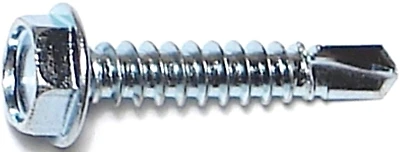 Midwest Fastener 10280 Self-Drilling Sheet Metal Screw, #10 x 1 In, Hex Drive, Zinc