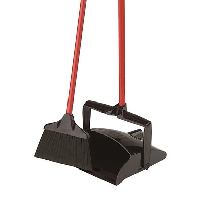 Libman 919 Angle Lobby Broom with Dust Pan, Steel Handle, 40.5 In.
